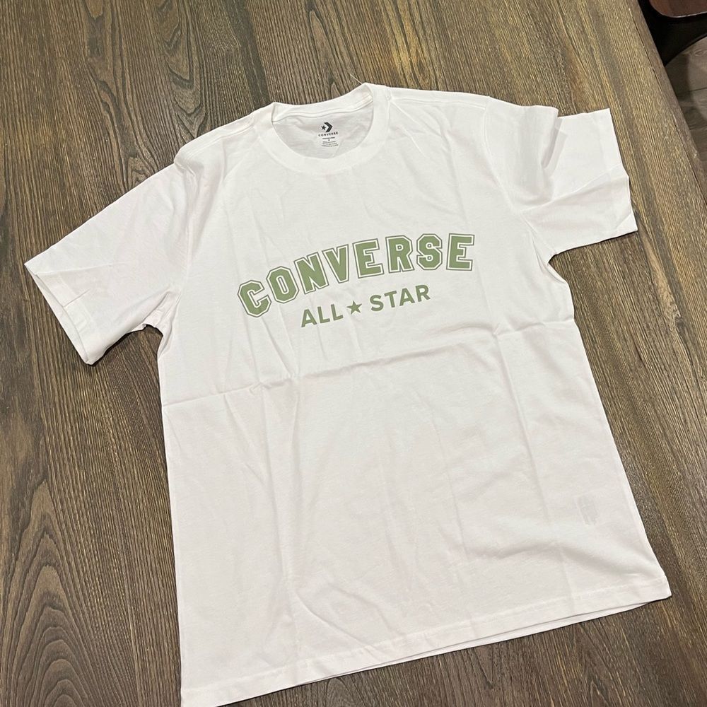 NWOT Converse All Star T-Shirt Crewneck Short Sleeve Lightweight White Size M